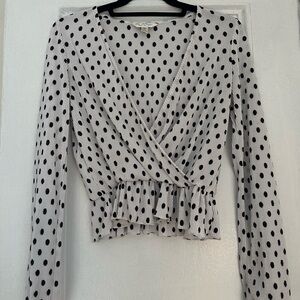 Polka Dot Wrap Top